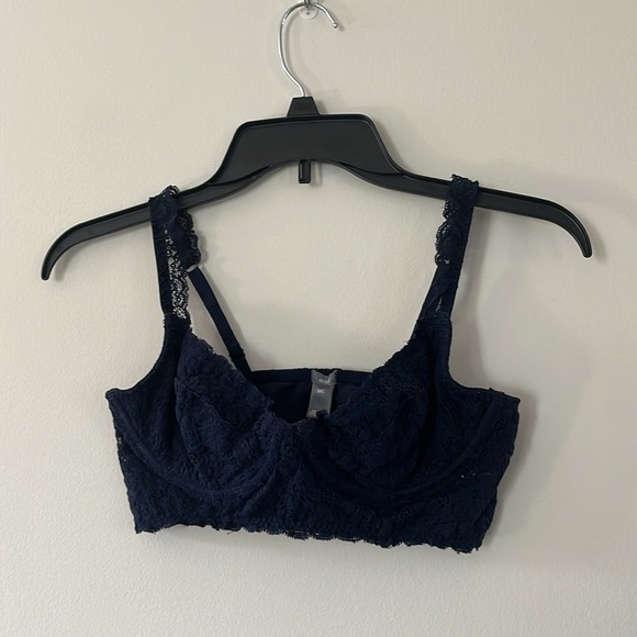 aerie American Eagle Lace Bralette Navy Blue 36C - Picture 3 of 16